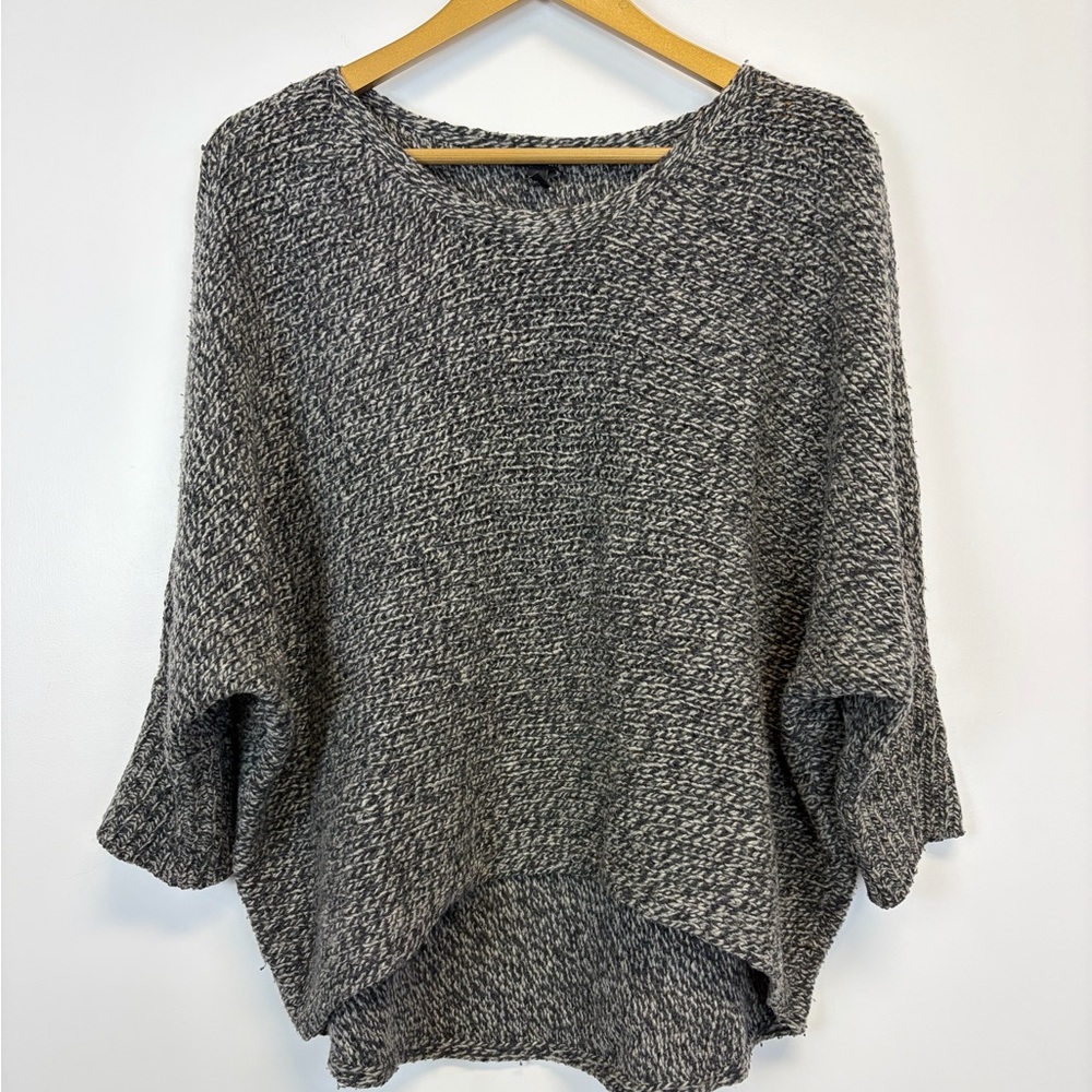 Eileen Fisher Gray Marled Lambswool Blend Sweater